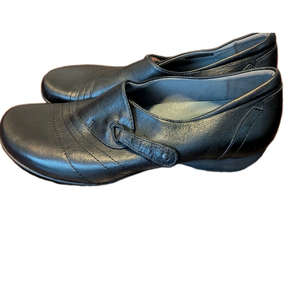 Dansko Women's Leather Slipon Loafers Shoes, Franny Black 41 EU - 10.5 /11 US